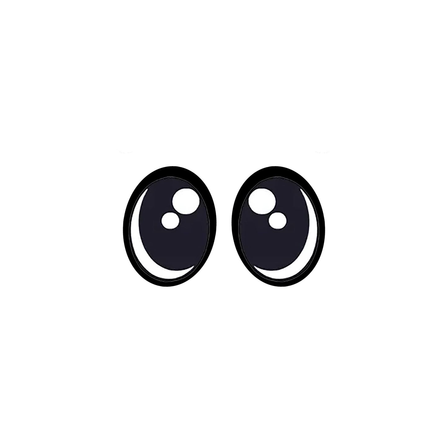 6 Pack of Oval Kawaii Felt Eyes for Amigurumi, Multiple Sizes Available