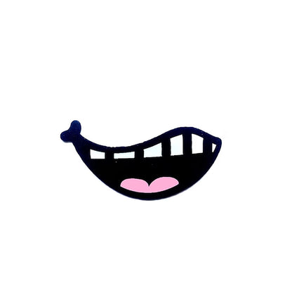 6 Pack Felt Smirks for Amigurumi, Smile, Pink Tongue, Teeth, Multiple Sizes Available