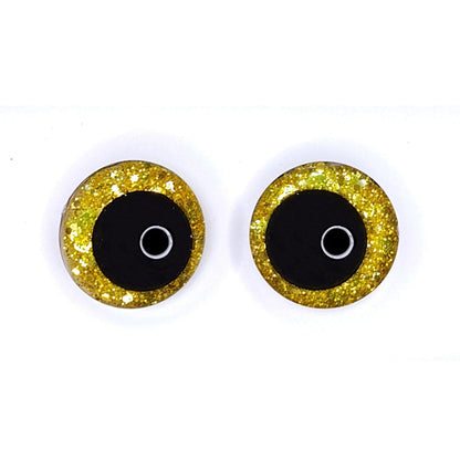 Glitter Sinker Safety Eyes for Amigurumi, Offset Pupil, 10mm-35mm