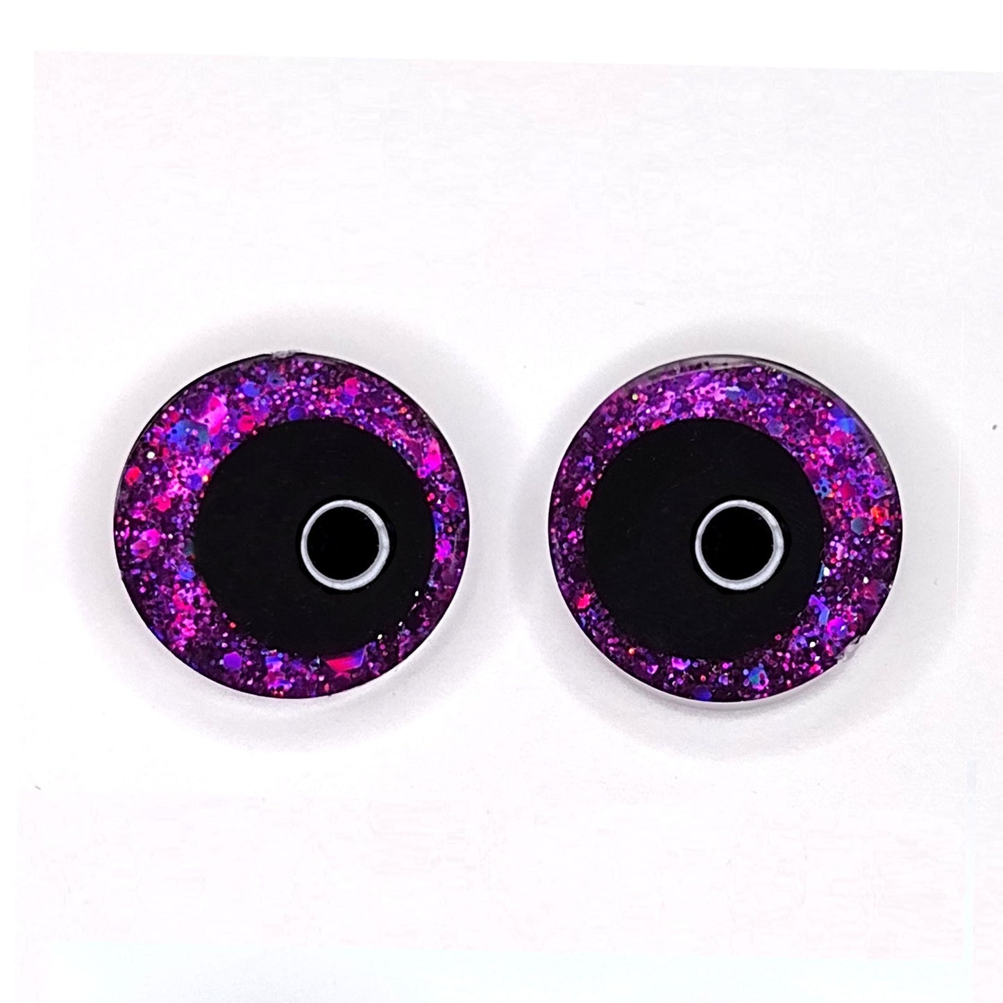Glitter Sinker Safety Eyes With Offset Pupil for Amigurumi, 10mm-35mm