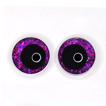 Glitter Sinker Safety Eyes With Offset Pupil for Amigurumi, 10mm-35mm