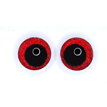 Glitter Sinker Safety Eyes for Amigurumi, Offset Pupil, 10mm - 35mm