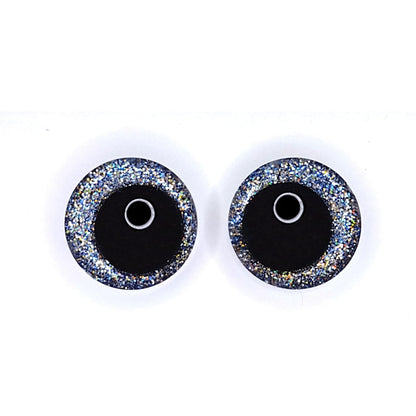 Glitter Sinker Safety Eyes for Amigurumi, Offset Pupil, 10mm - 35mm