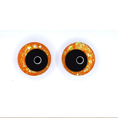 Glitter Sinker Safety Eyes for Amigurumi, Offset Pupil, 10mm - 35mm