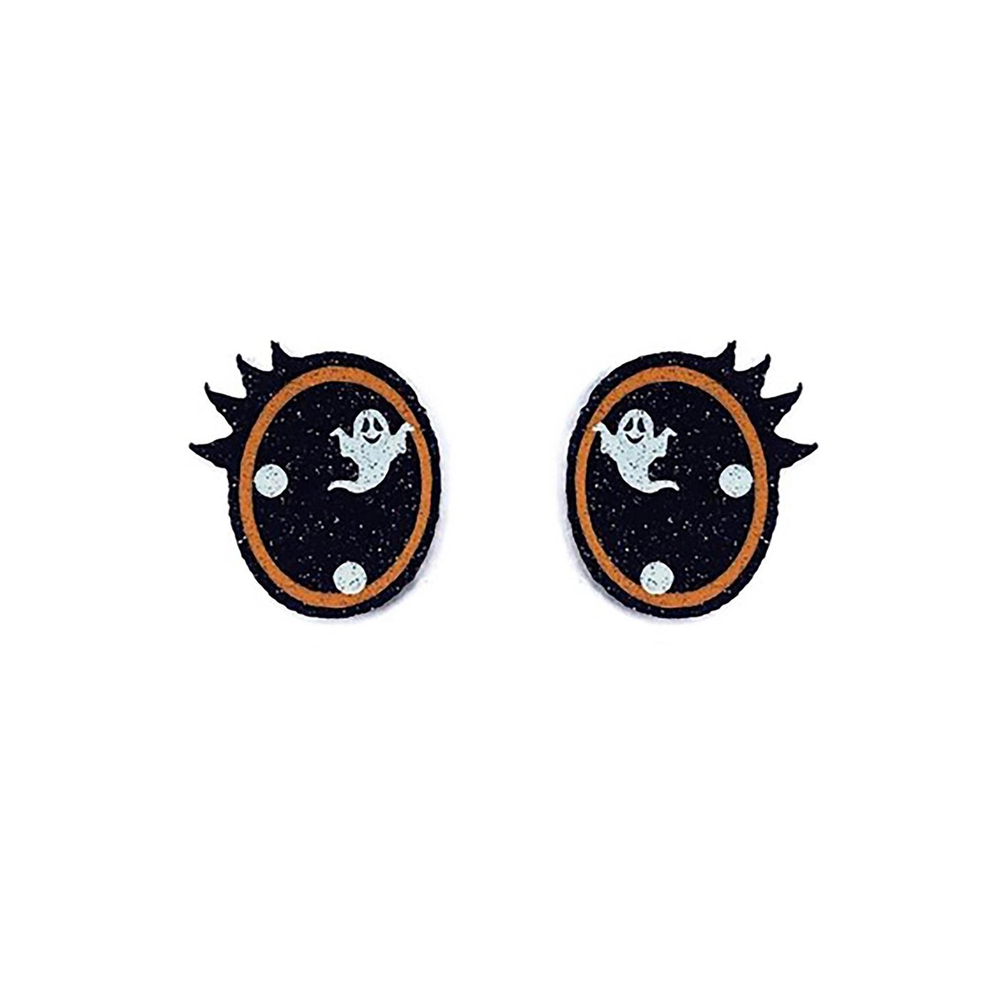 6 Pack Glitter Halloween Felt Eyes for Amigurumi: Ghosts, Green, Orange, Purple, With Lashes