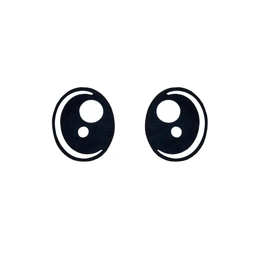 6 Pack of Oval Kawaii Felt Eyes for Amigurumi, Crochet Plushie, Black and White, Doll Eyes Multiple Sizes Available