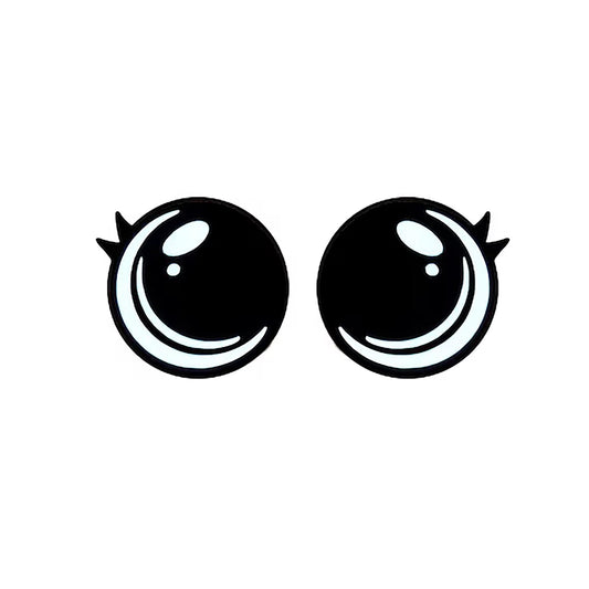 3 Pack of Round Kawaii Felt Eyes for Amigurumi, with Lashes, Multiple Sizes Available