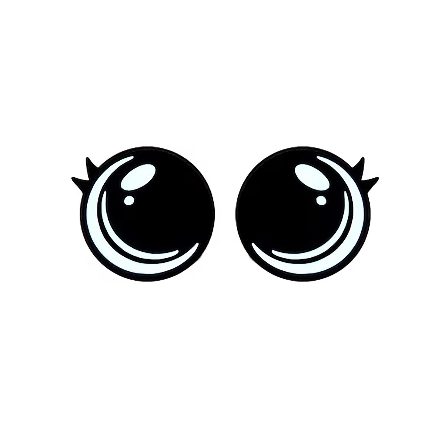 3 Pack of Round Kawaii Felt Eyes for Amigurumi, with Lashes, Multiple Sizes Available