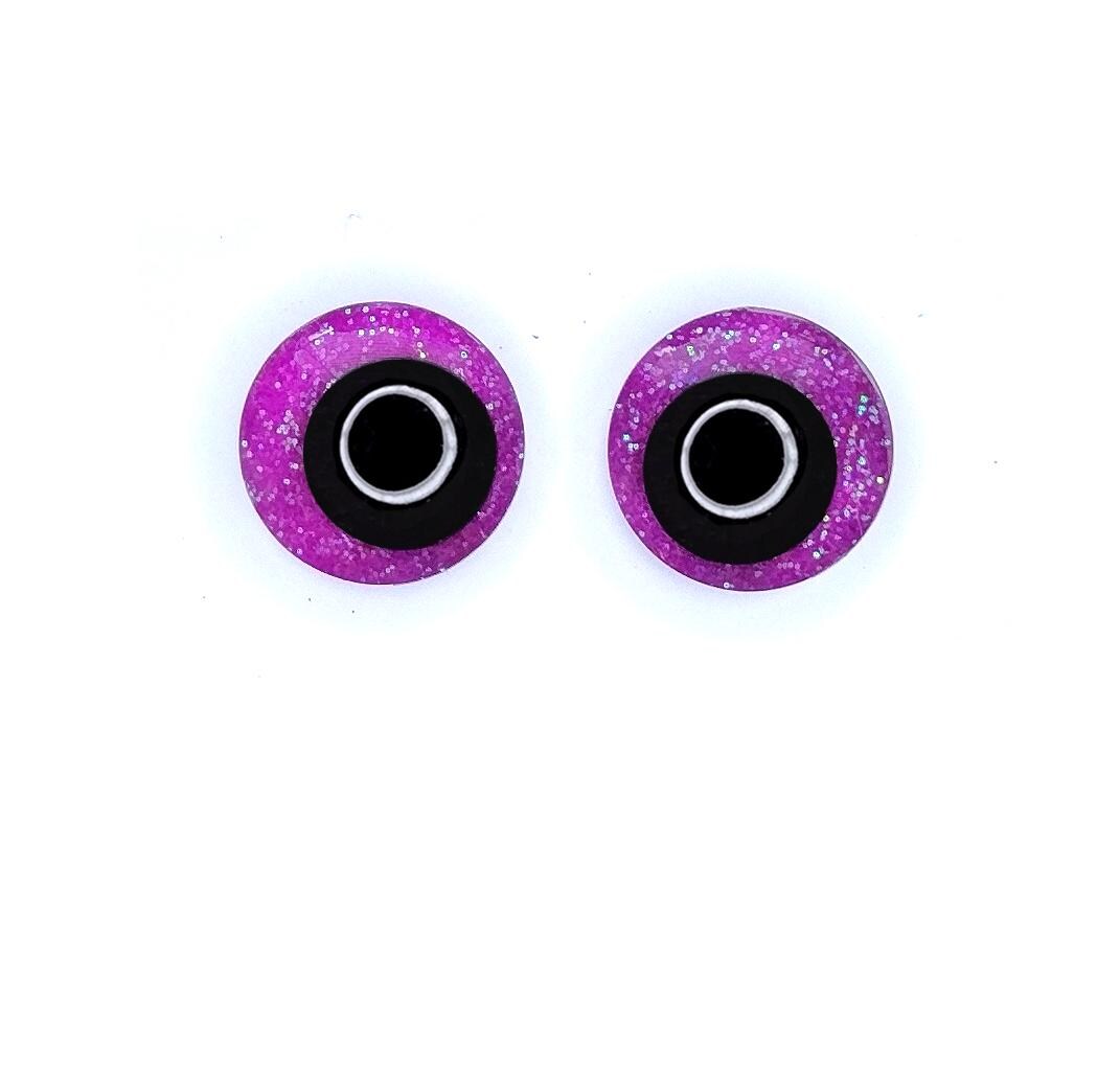 Glitter Sinker Safety Eyes for Amigurumi, Halloween, Offset Pupil, 12mm-35mm
