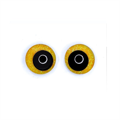 Glitter Sinker Safety Eyes for Amigurumi, Offset Pupil, 10mm-35mm