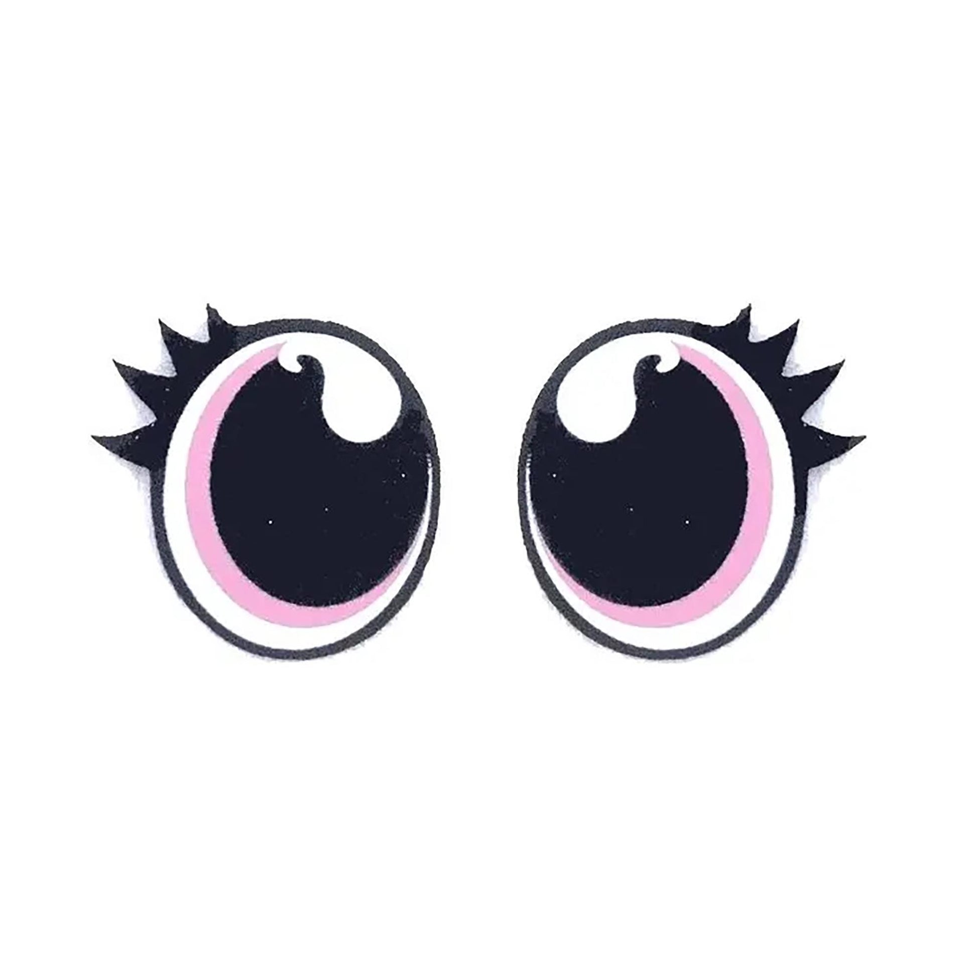 6 Pack Oval Felt Eyes for Amigurumi, Crochet Plushie Eyes with Lashes, Multiple Sizes, Felt Craft Supplies, Kawaii