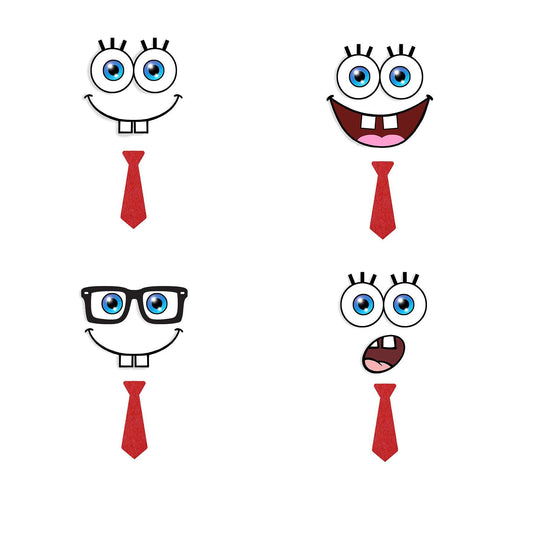 4 Pack of Felt Amigurumi Face Set