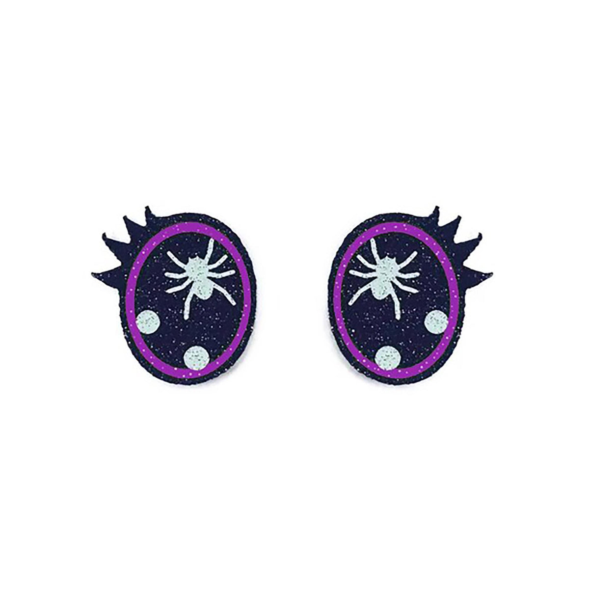 6 Pack of Glitter Halloween Felt Eyes