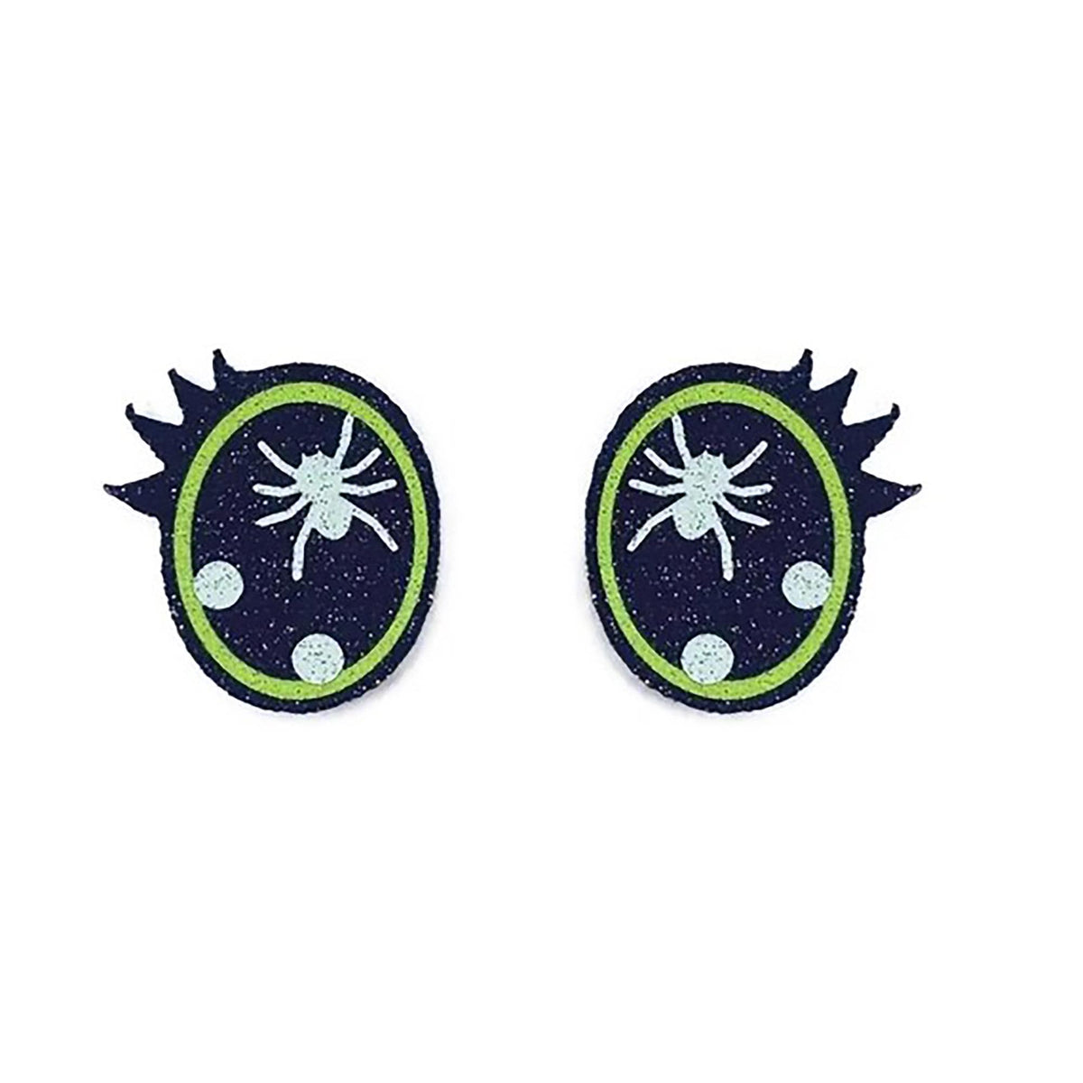6 Pack of Glitter Halloween Felt Eyes