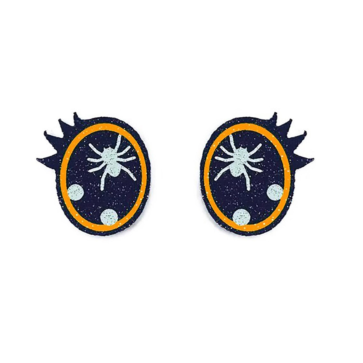6 Pack of Glitter Halloween Felt Eyes
