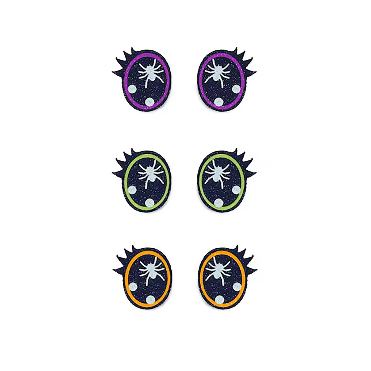 6 Pack of Glitter Halloween Felt Eyes