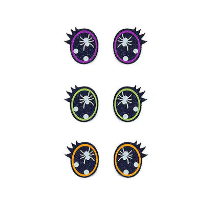 6 Pack of Glitter Halloween Felt Eyes