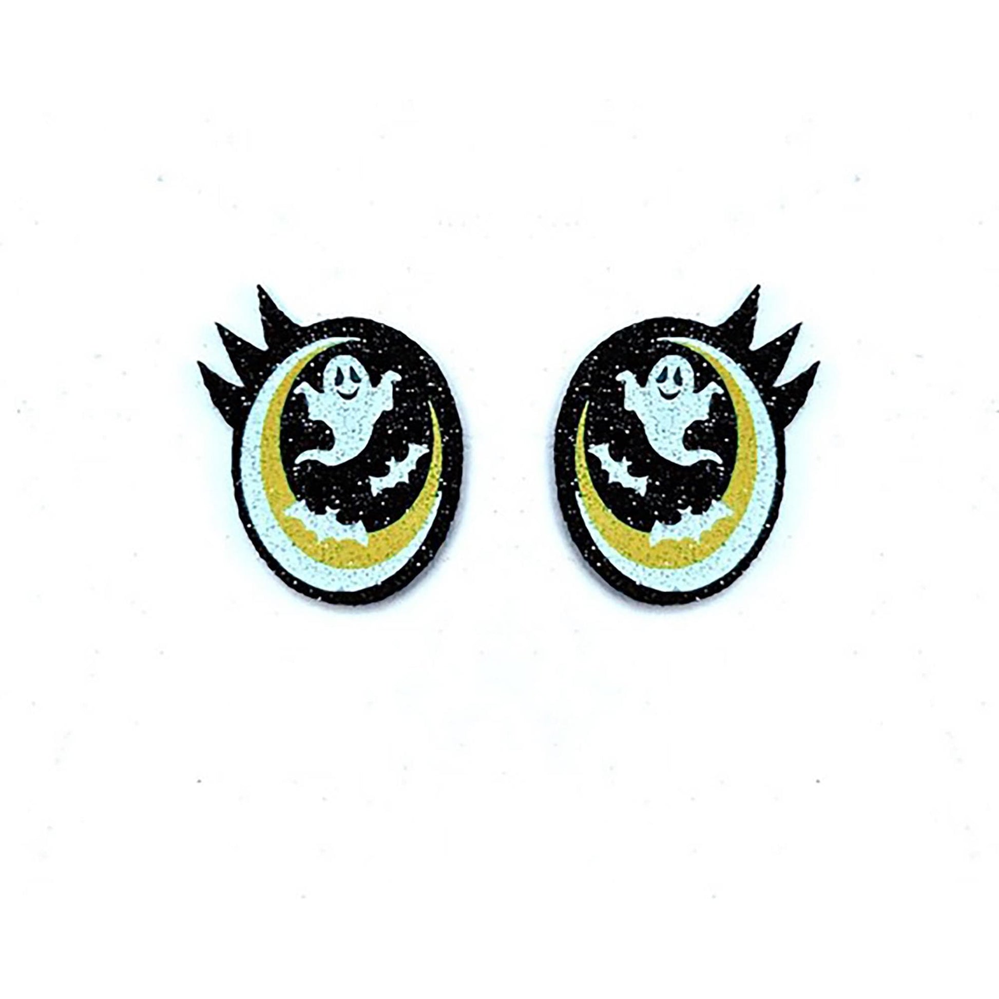 3 Pack of Glitter Halloween Felt Eyes for Amigurumi, with Lashes, Multiple Sizes Available