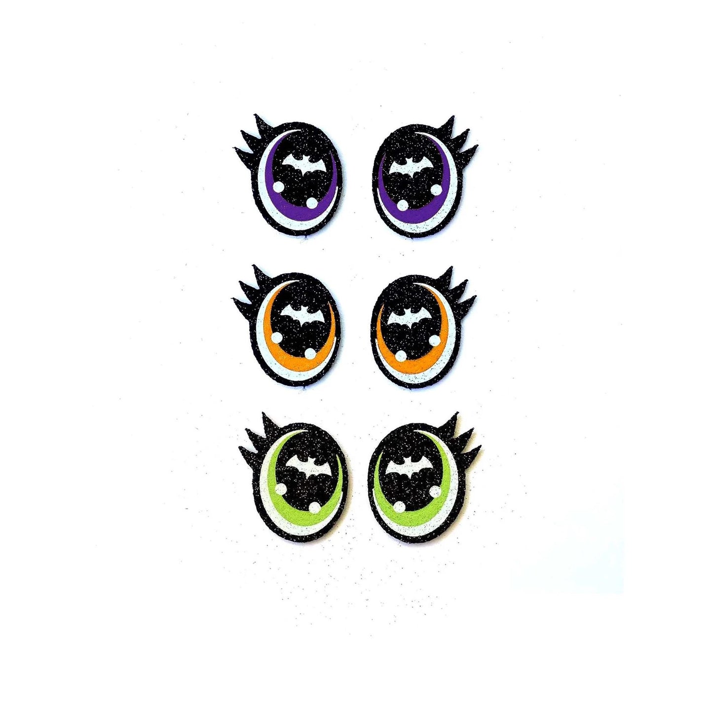 Halloween Glitter Felt Eyes for Amigurumi: Bats, Crochet Plushie Supplies
