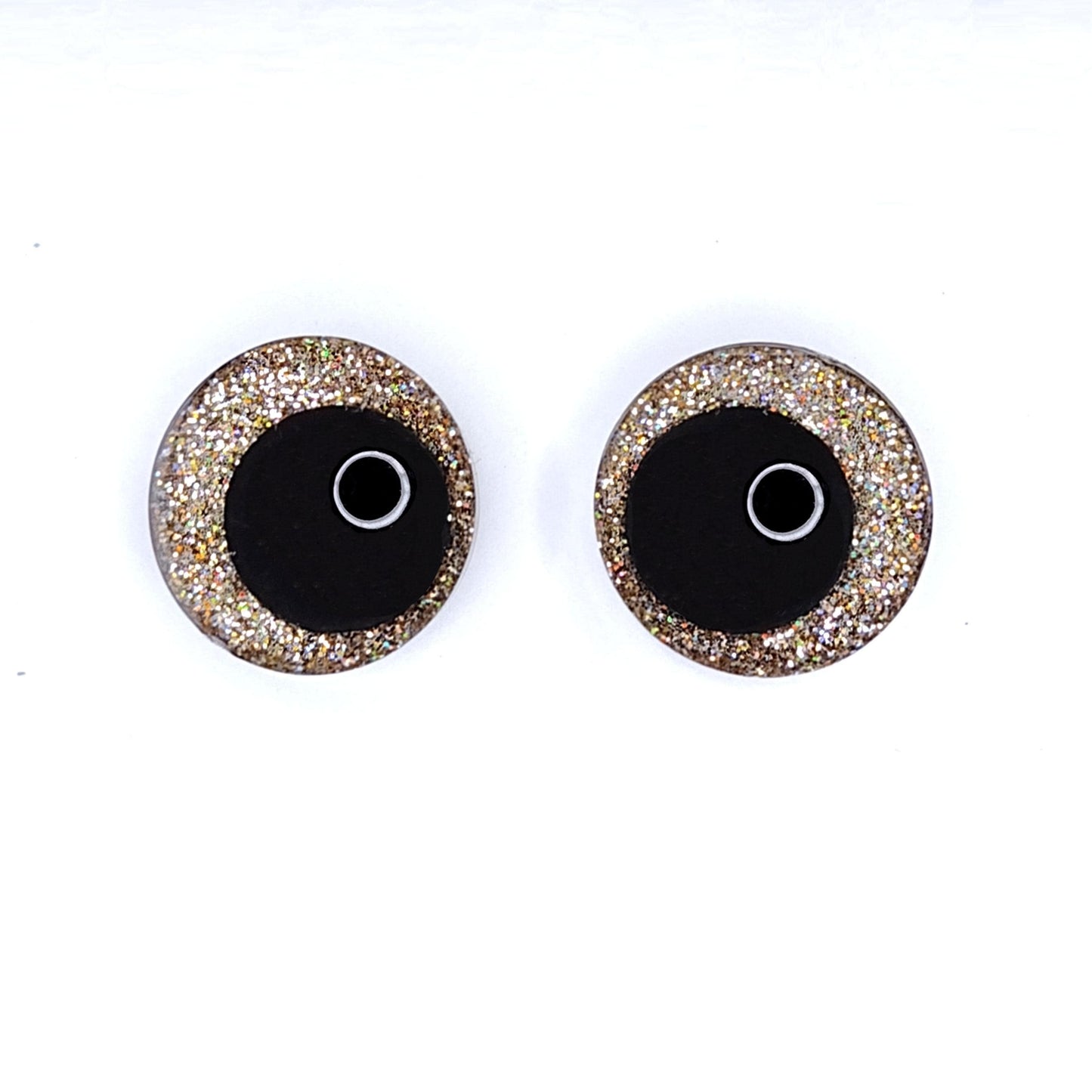 Glitter Sinker Safety Eyes With Offset Pupil for Amigurumi, 10mm-35mm
