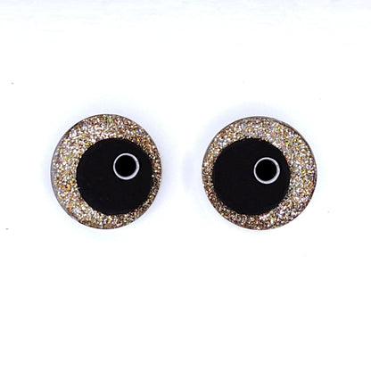 Glitter Sinker Safety Eyes With Offset Pupil for Amigurumi, 10mm-35mm
