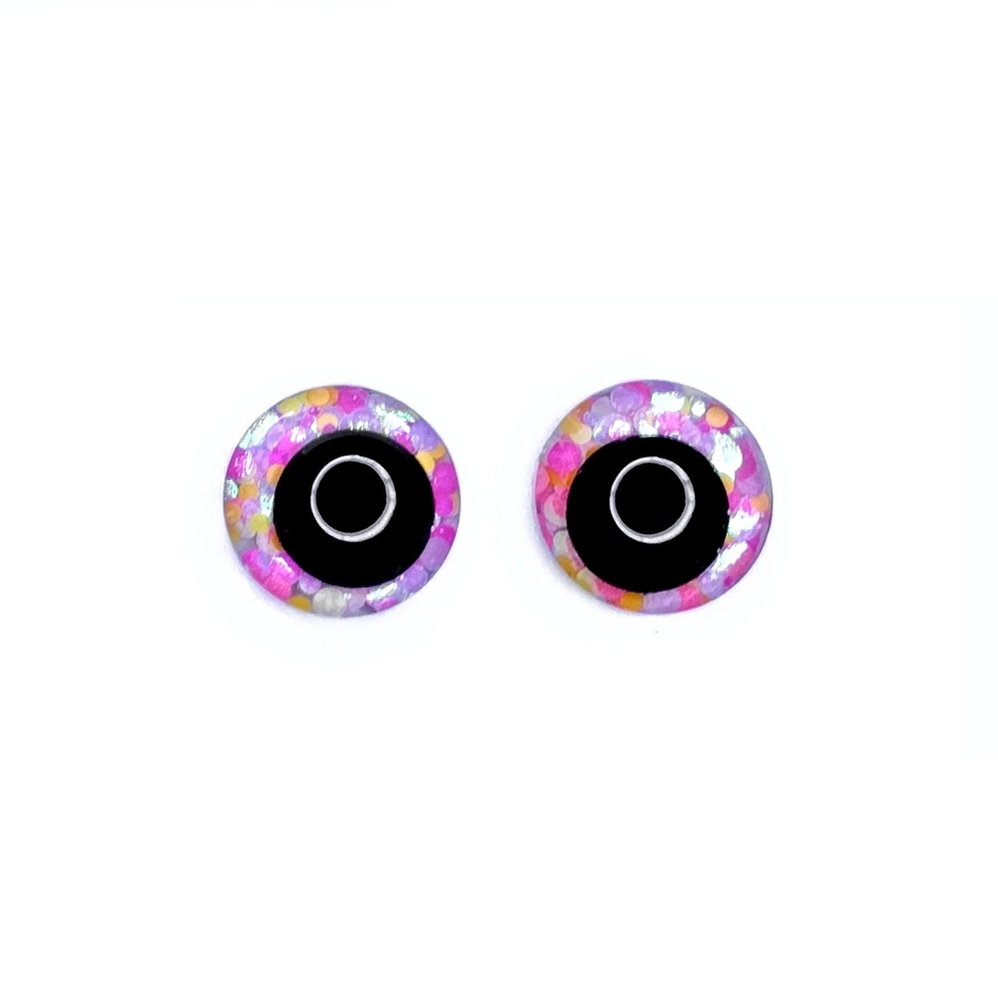 Glitter Sinker Safety Eyes for Amigurumi, Offset Pupil, 12mm-35mm
