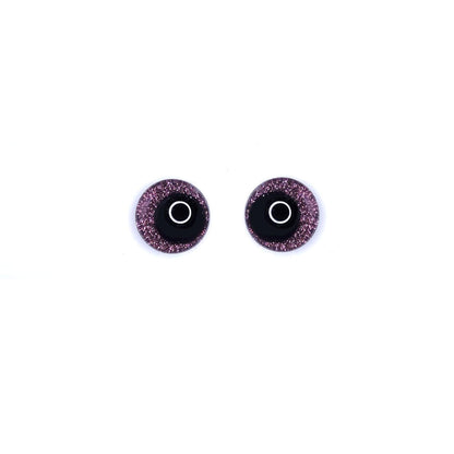 Glitter Sinker Safety Eyes With Offset Pupil for Amigurumi, 10mm-35mm