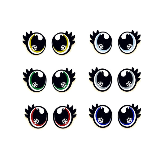 6 Pack Snowflake Felt Eyes for Amigurumi, Christmas, Holiday