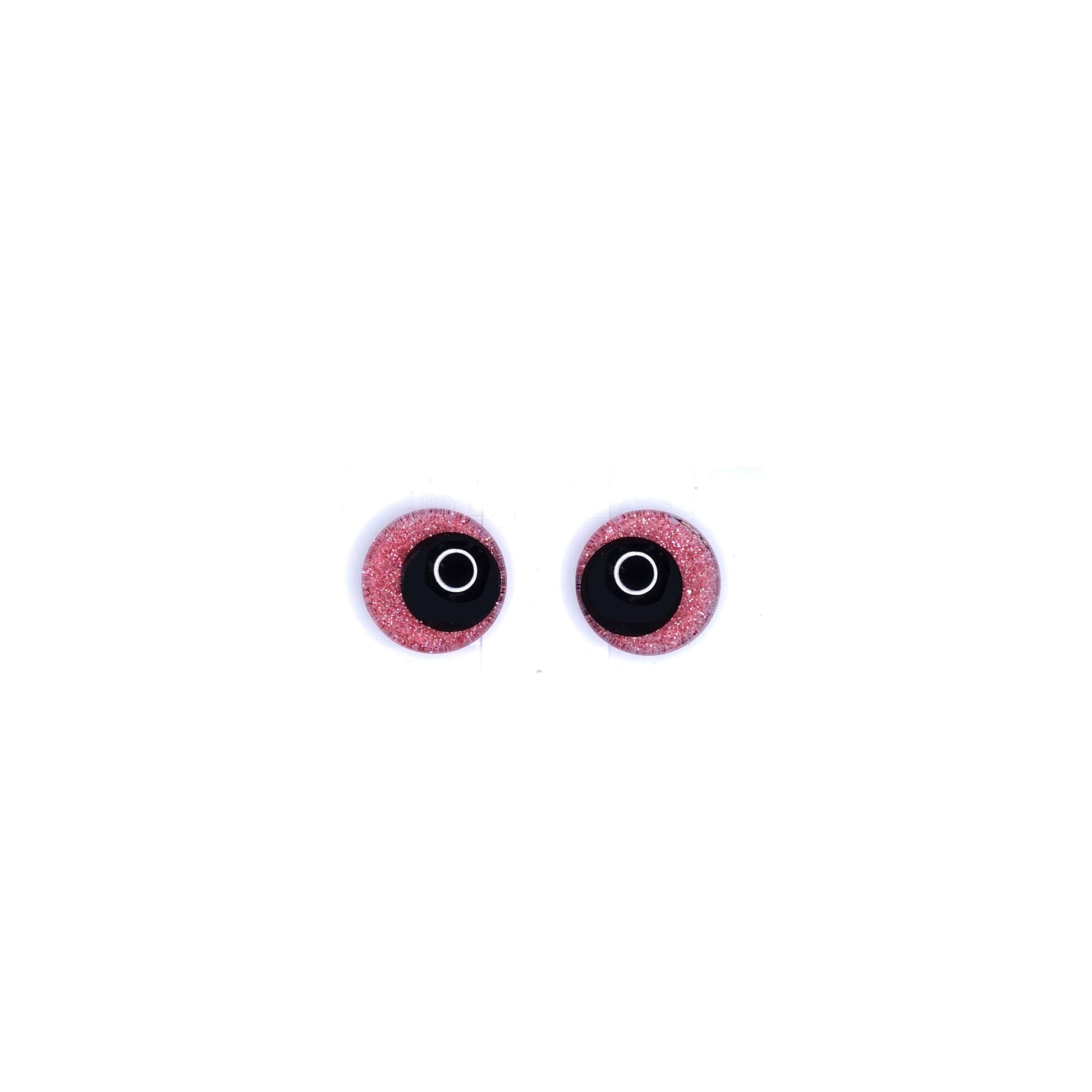 Glitter Sinker Safety Eyes With Offset Pupil for Amigurumi, 10mm-35mm