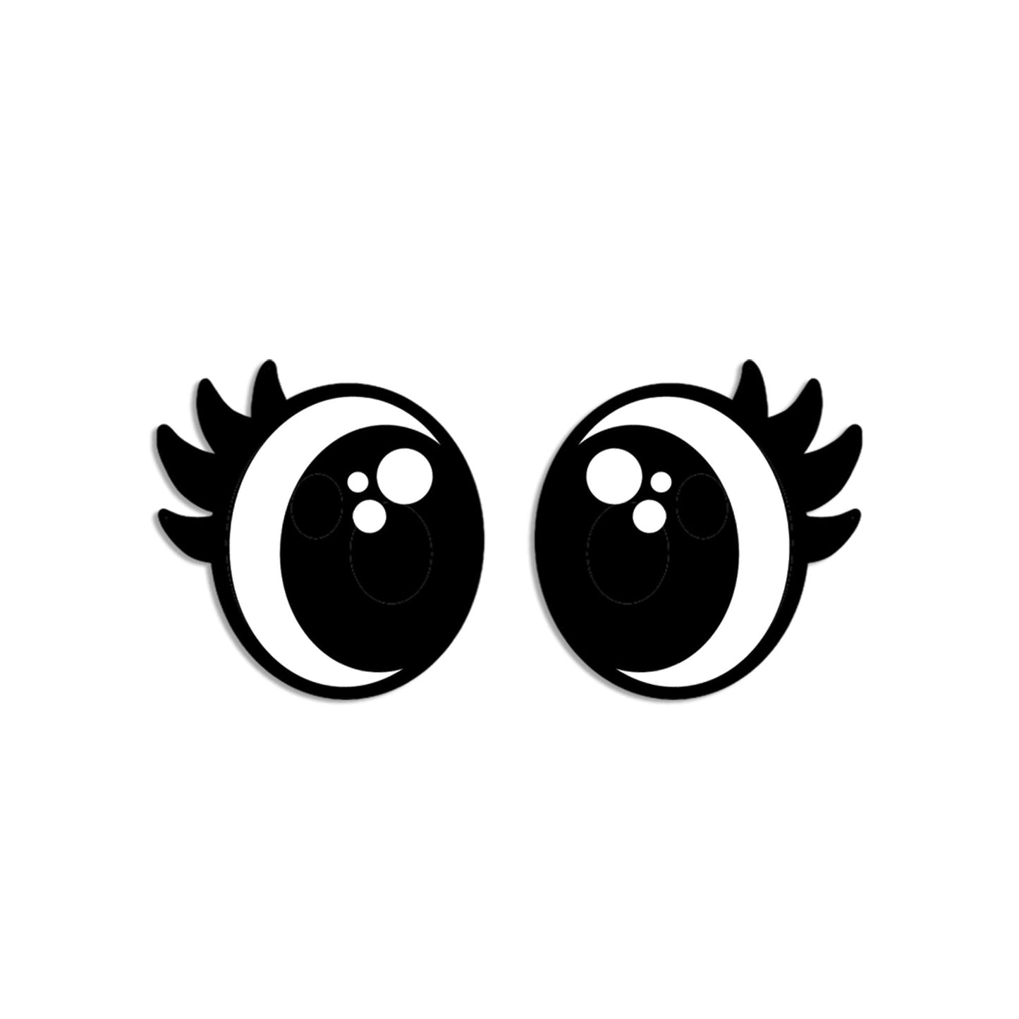 6 Pack, 3 Pack or Bulk Felt Eyes with Lashes for Amigurumi, Crochet, Knit, Round, Oval, Plushie, Glitter, Kawaii