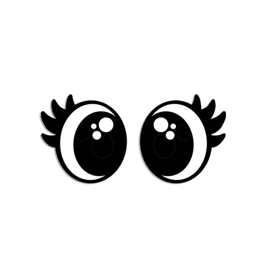 6 Pack, 3 Pack or Bulk Felt Eyes with Lashes for Amigurumi, Crochet, Knit, Round, Oval, Plushie, Glitter, Kawaii