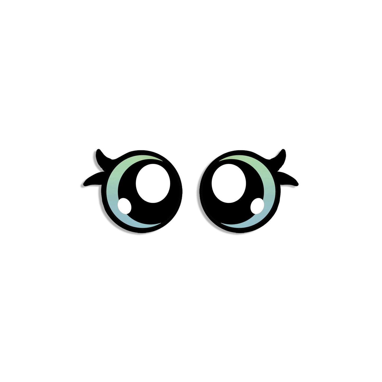 6 Pack Round Rainbow Kawaii Felt Eyes for Amigurumi, Multiple Sizes