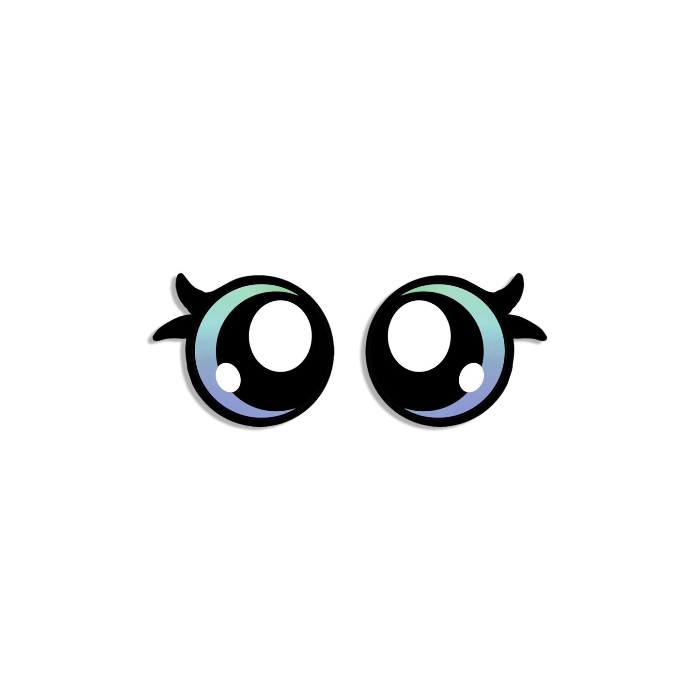 6 Pack Round Rainbow Kawaii Felt Eyes for Amigurumi, Multiple Sizes
