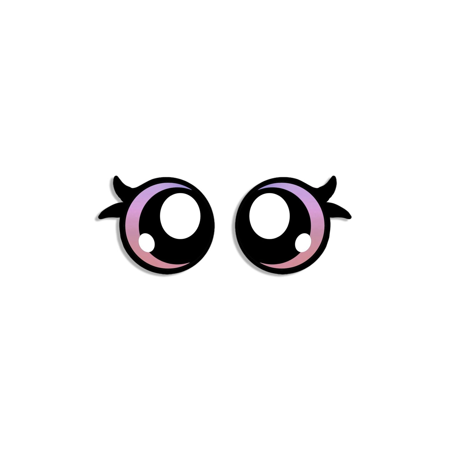 6 Pack Round Rainbow Kawaii Felt Eyes for Amigurumi, Multiple Sizes
