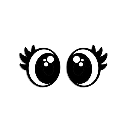 6 Pack, 3 Pack or Bulk Felt Eyes with Lashes for Amigurumi, Crochet, Knit, Round, Oval, Plushie, Glitter, Kawaii