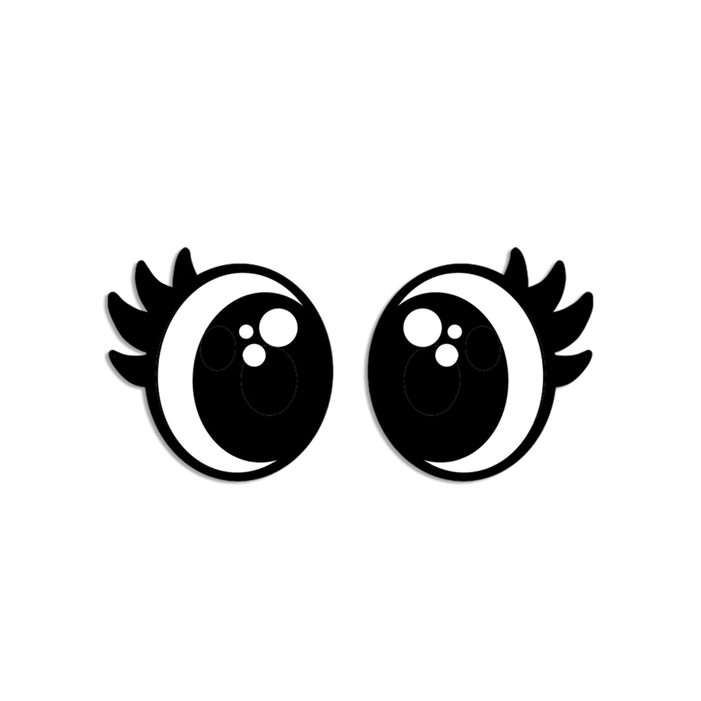 6 Pack, 3 Pack or Bulk Felt Eyes with Lashes for Amigurumi, Crochet, Knit, Round, Oval, Plushie, Glitter, Kawaii
