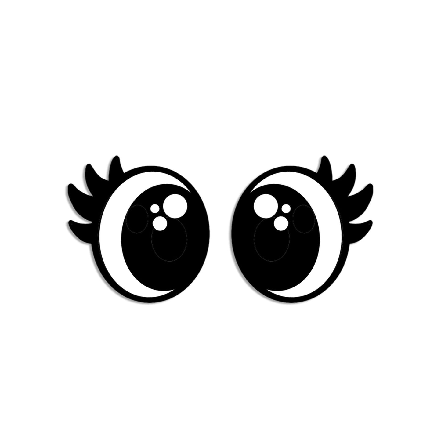 6 Pack, 3 Pack or Bulk Felt Eyes with Lashes for Amigurumi, Crochet, Knit, Round, Oval, Plushie, Glitter, Kawaii