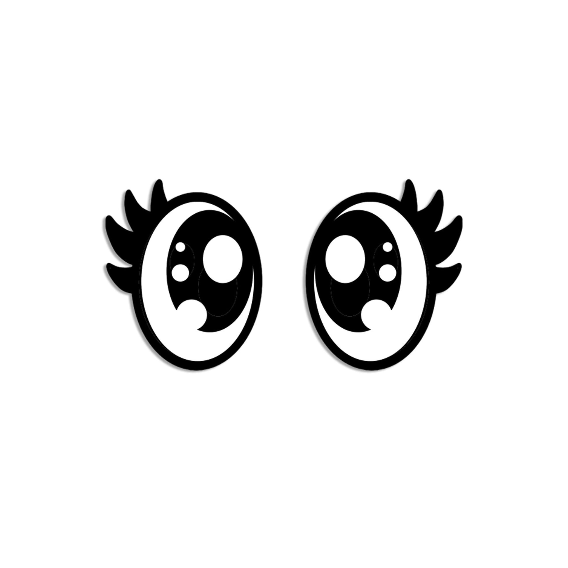 6 Pack, 3 Pack or Bulk Felt Eyes with Lashes for Amigurumi, Crochet, Oval, White, Knit, Oval, White, Plushie, Glitter, Kawaii