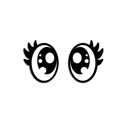 6 Pack, 3 Pack or Bulk Felt Eyes with Lashes for Amigurumi, Crochet, Oval, White, Knit, Oval, White, Plushie, Glitter, Kawaii