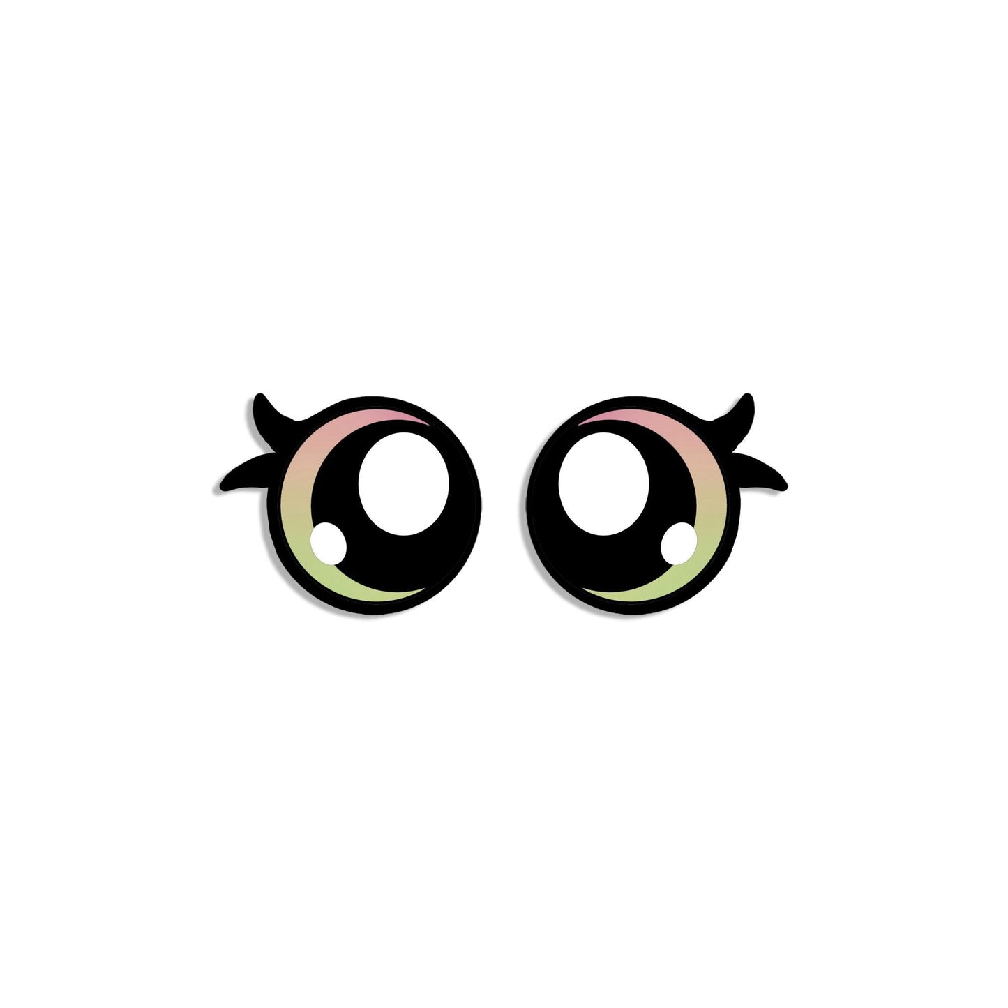 6 Pack Round Rainbow Kawaii Felt Eyes for Amigurumi, Multiple Sizes