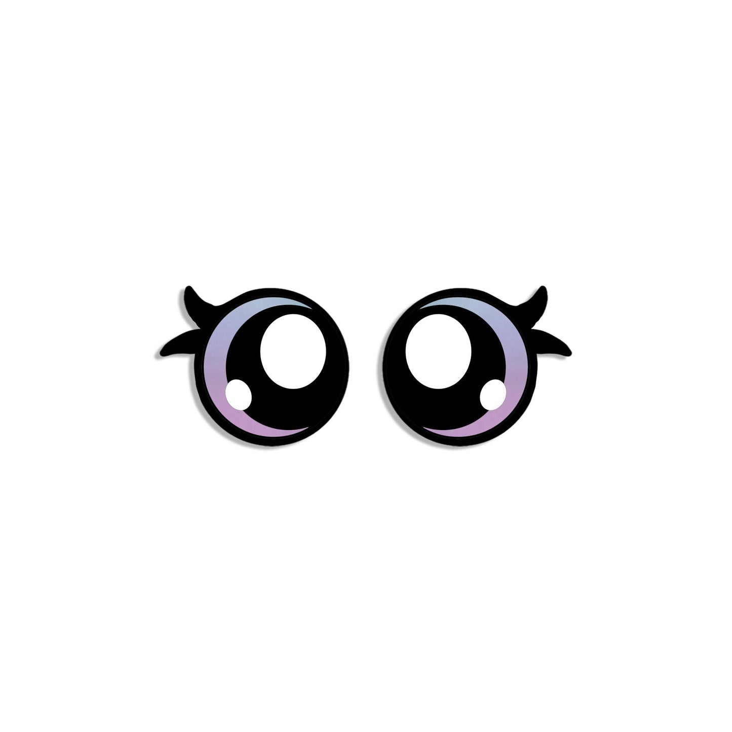 6 Pack Round Rainbow Kawaii Felt Eyes for Amigurumi, Multiple Sizes