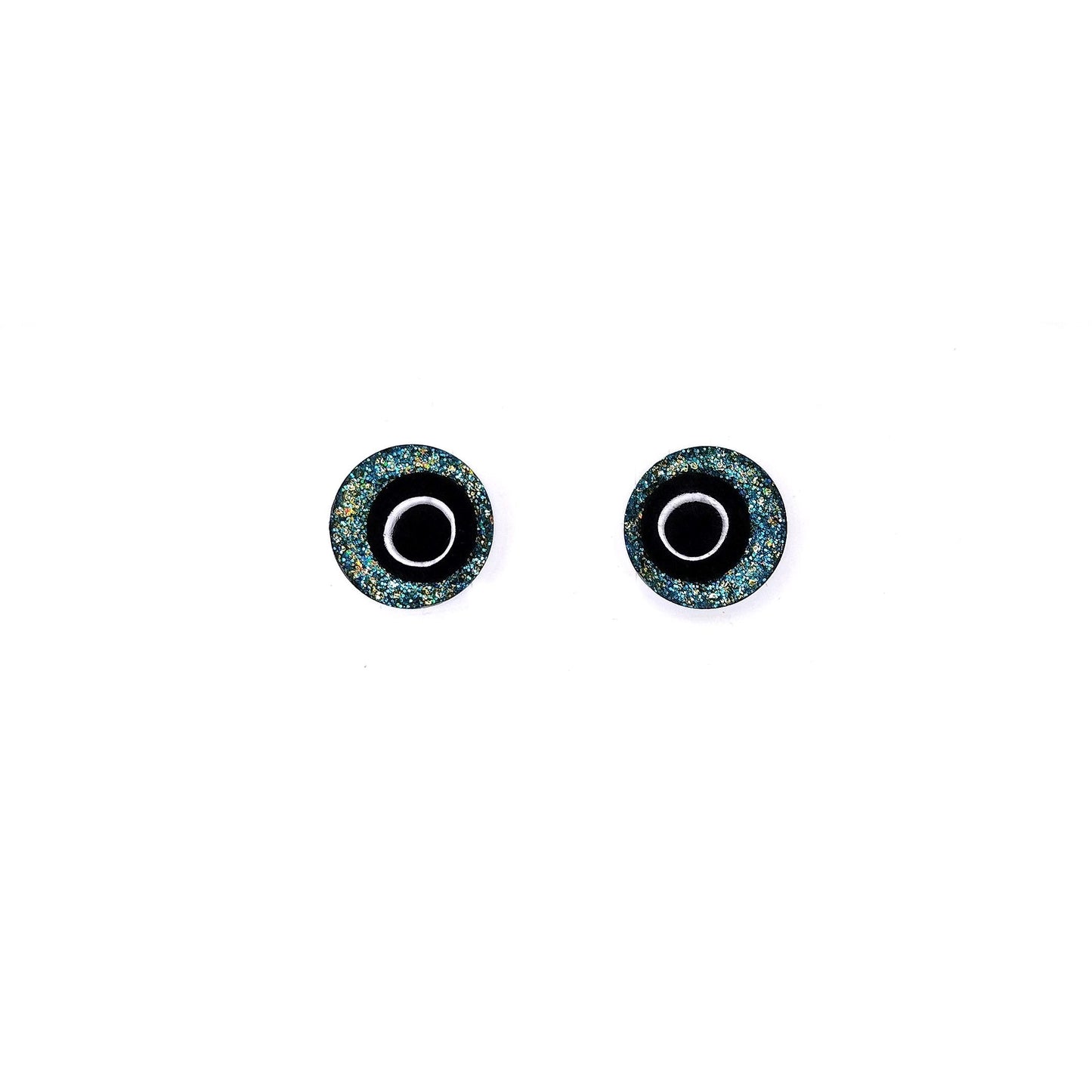 Glitter Sinker Safety Eyes With Offset Pupil for Amigurumi, 10mm-35mm