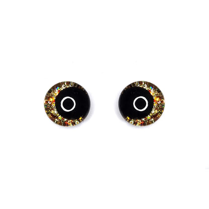 Glitter Sinker Safety Eyes With Offset Pupil for Amigurumi, 10mm-35mm