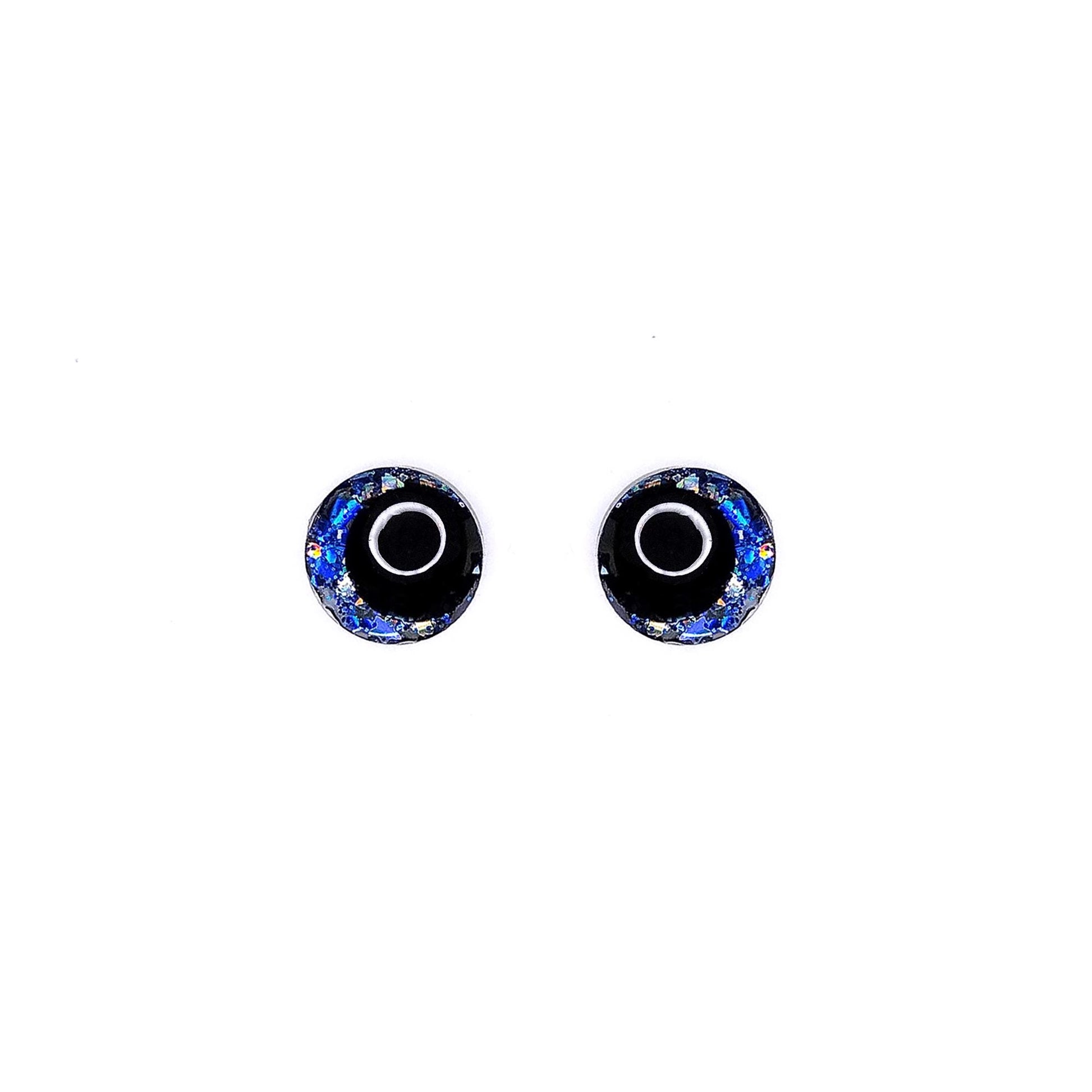 Glitter Sinker Safety Eyes With Offset Pupil for Amigurumi, 10mm-35mm