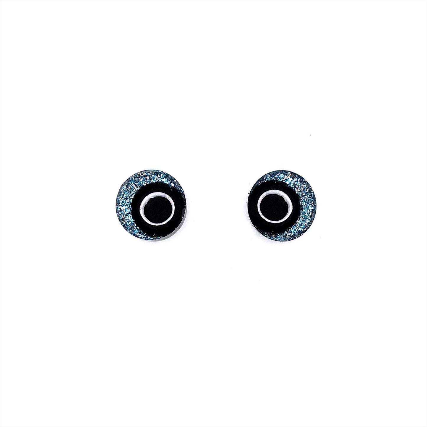 Glitter Sinker Safety Eyes With Offset Pupil for Amigurumi, 10mm-35mm