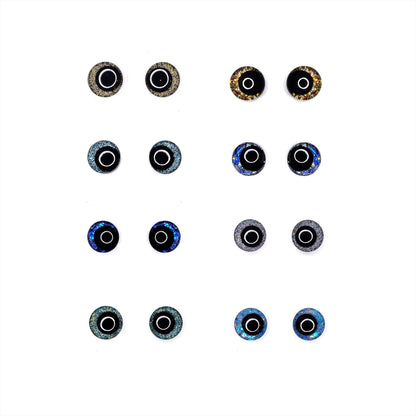 Glitter Sinker Safety Eyes With Offset Pupil for Amigurumi, 10mm-35mm