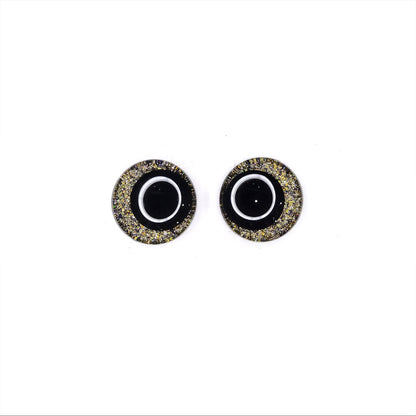 Glitter Sinker Safety Eyes With Offset Pupil for Amigurumi, 10mm-35mm