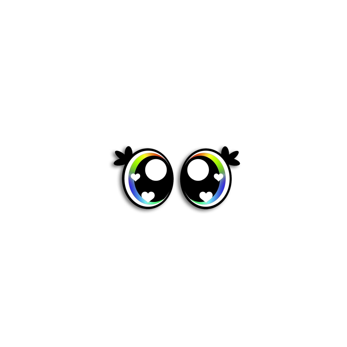 6 Pairs of Felt Amigurumi Eyes with Lashes, Rainbow Kawaii Crochet, Multiple Sizes