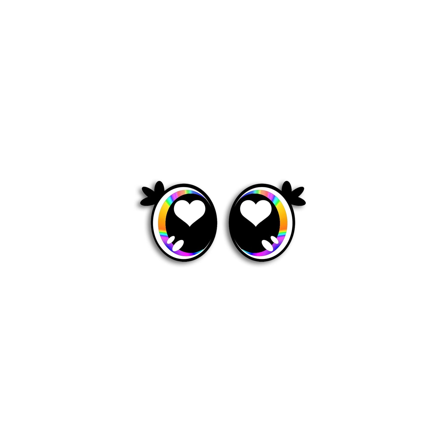 6 Pairs of Felt Amigurumi Eyes with Lashes, Rainbow Kawaii Crochet, Multiple Sizes