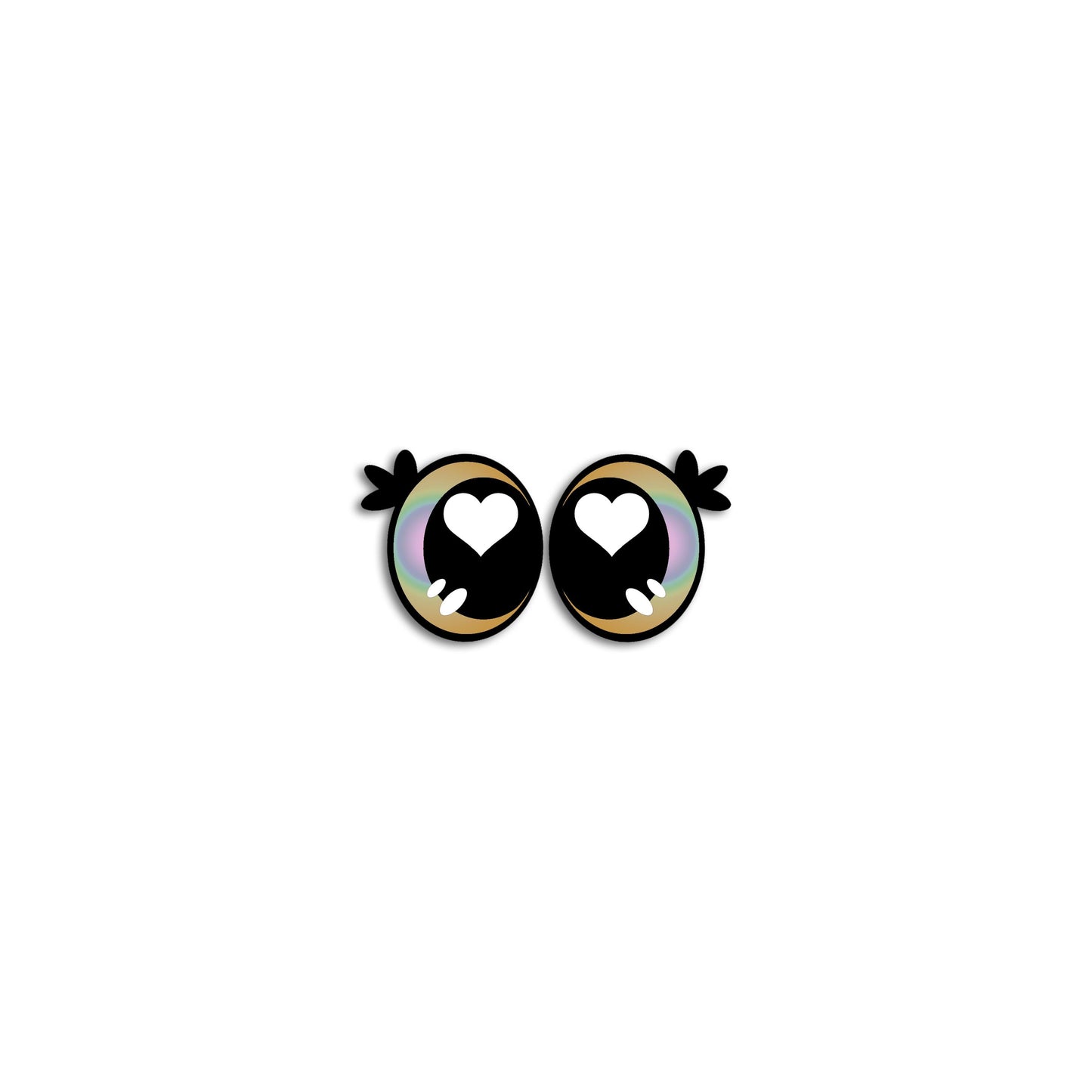 6 Pairs of Felt Amigurumi Eyes with Lashes, Rainbow Kawaii Crochet, Multiple Sizes